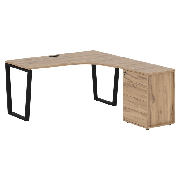 Стол эргономичный с тумбой EVCET 1518(R) 1560х1880х750 EDIS